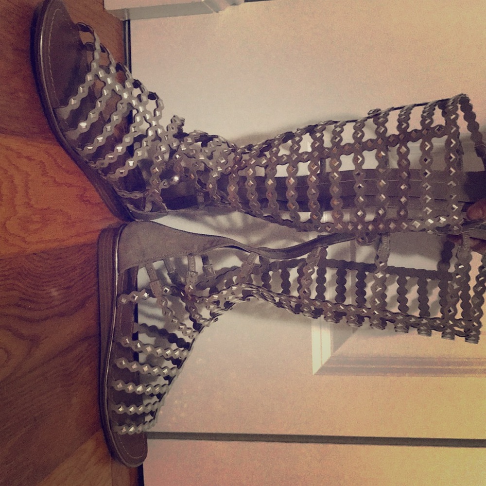 High laced sandals